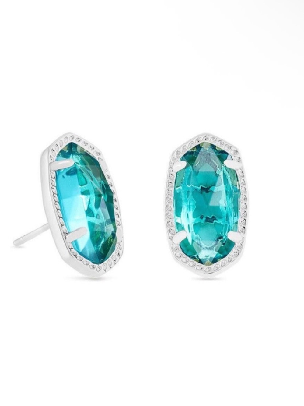 Kendra Scott Ellie Silver Stud Earrings in London Blue